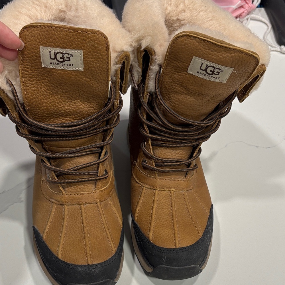 UGG Tan Waterproof Boots with Shearling